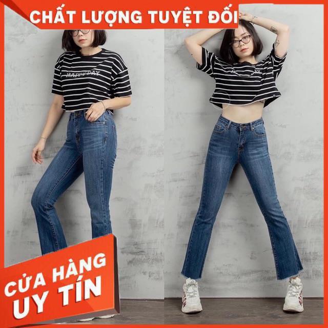 QUẦN JEANS LOE XANH TRƠN LƯNG CAO
