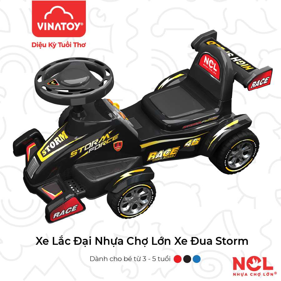 Xe Lắc Nhựa Chợ Lớn Xe đua Strorm - M1770-X3B