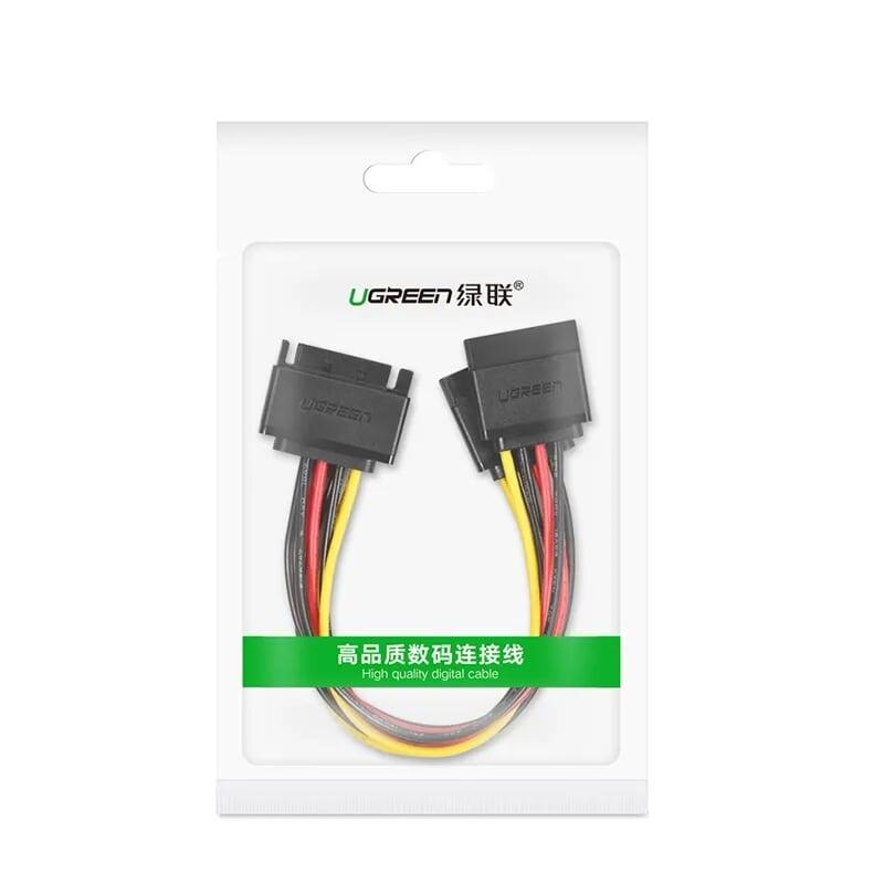 Ugreen UG50719US283TK 20cm cáp nguồn sata 15p đực ra 2 cái - HÀNG CHÍNH HÃNG