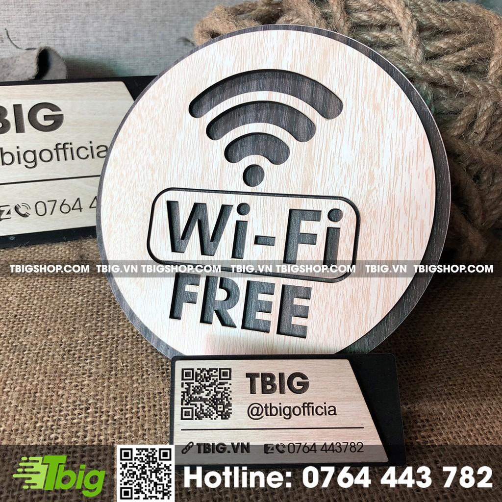 Bảng Free wifi bằng gỗ dán tường 2 lớp