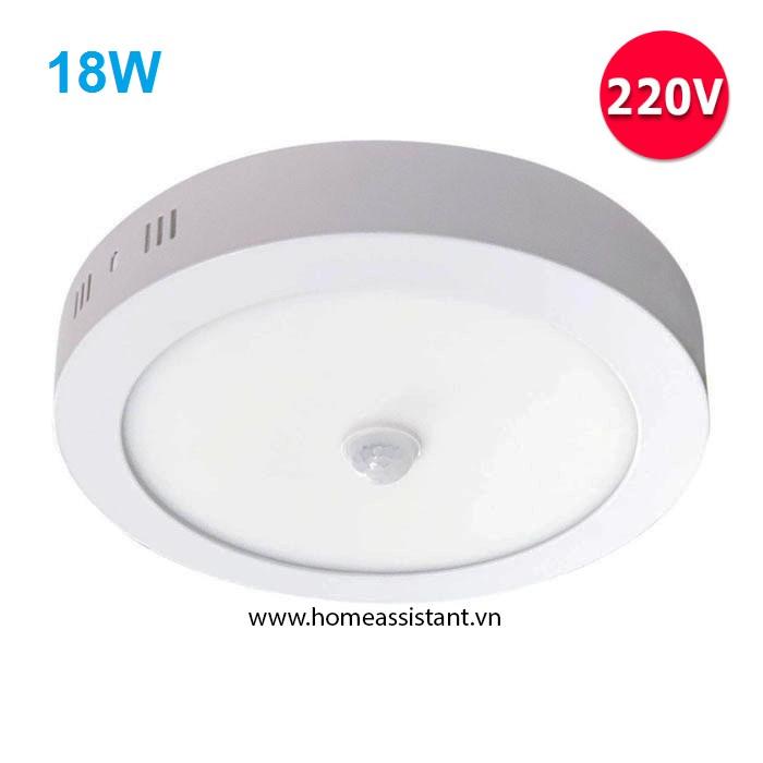 Đèn Led Ốp Trần Cảm Biến Hồng Ngoại Cơ Thể Người 18W DT18