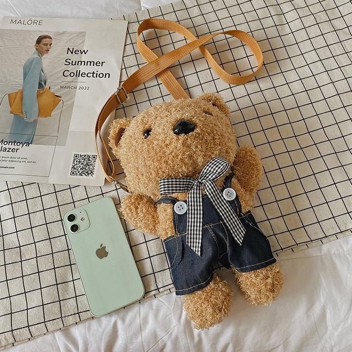 TÚI, BALO ĐỰNG TIỀN LÌ XÌ - Túi, balo đeo chéo đi học, đi chơi hình gấu Teddy phiên bản Hàn Quốc dễ thương, ngộ nghĩnh