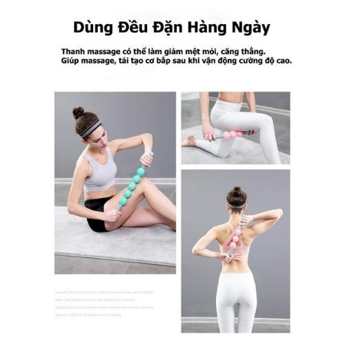 Gậy massage yoga, thanh con lăn massage thư giãn cơ bắp tay bắp chân cột sống, thiết bị massage yoga