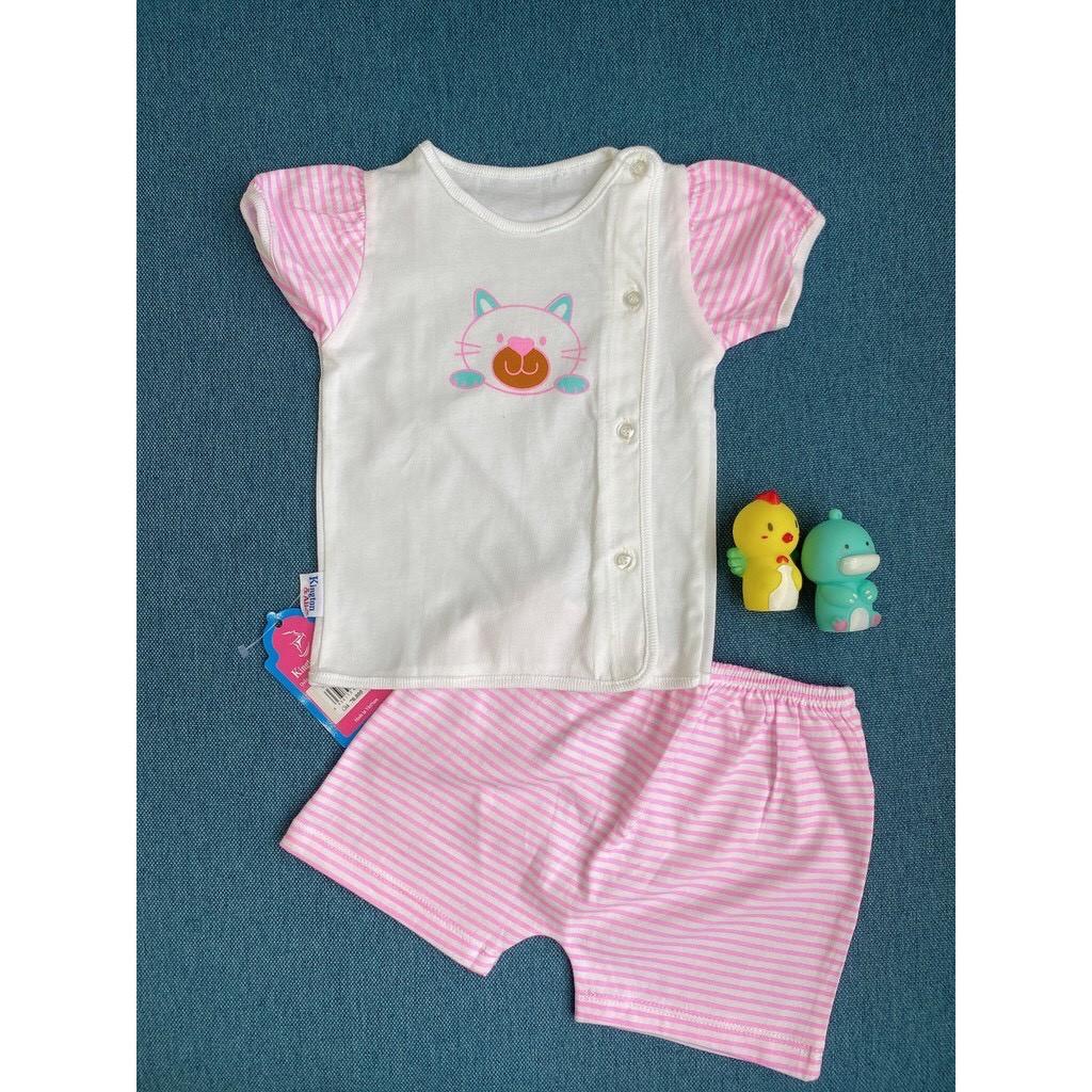 Đồ bộ cộc tay bé gái sơ sinh cài vai , đồ bộ sơ sinh 100% cotton