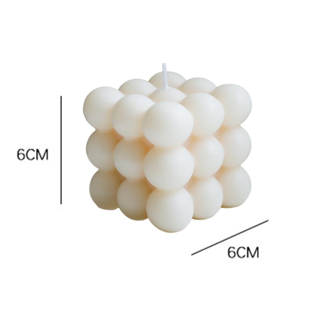 3xCube Candle Soy Wax Small INS Bedroom Office Nursery Decor Dessert Candle white