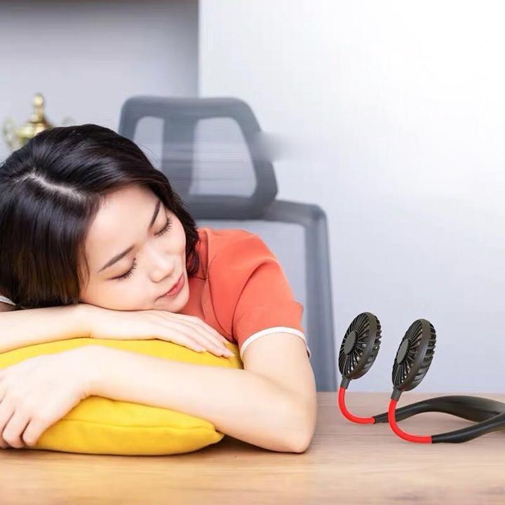 Quạt Đeo Cổ Cực Mát, Tiện Dụng, Dễ Mang Đi - Giao Ngẫu Nhiên - Loại Tốt