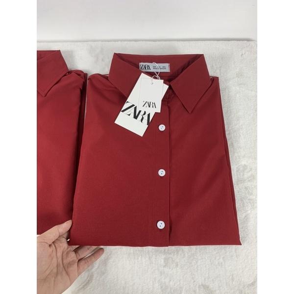Sơ mi Đỏ Đô Đỏ Noel highfashion chất dày áo dài tay form rộng