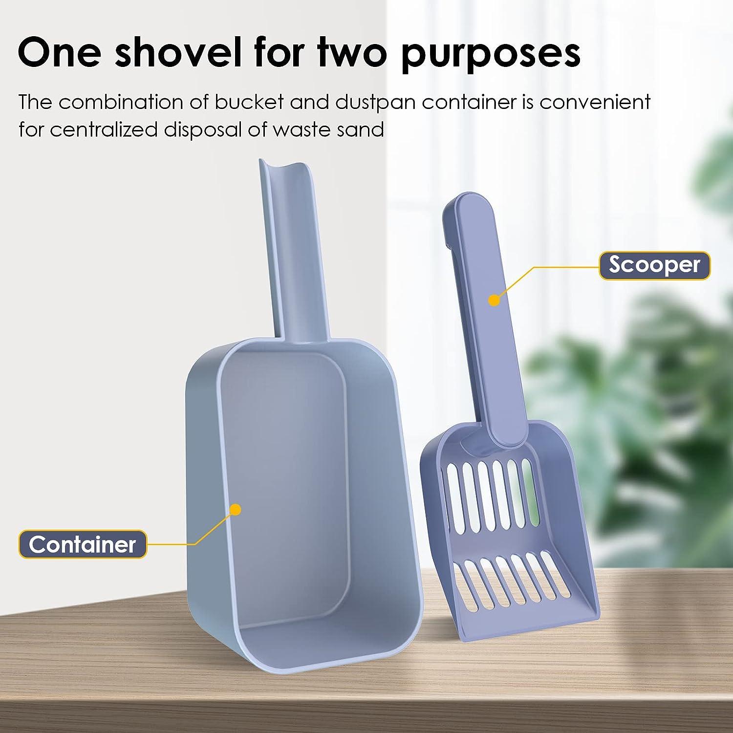 Dụng cụ xúc cát vệ sinh cho mèo có giá đỡ, xúc cát vệ sinh cho mèo, xẻng sâu, dung tích lớn, dụng cụ xúc mèo cho hộp vệ sinh có chân đế