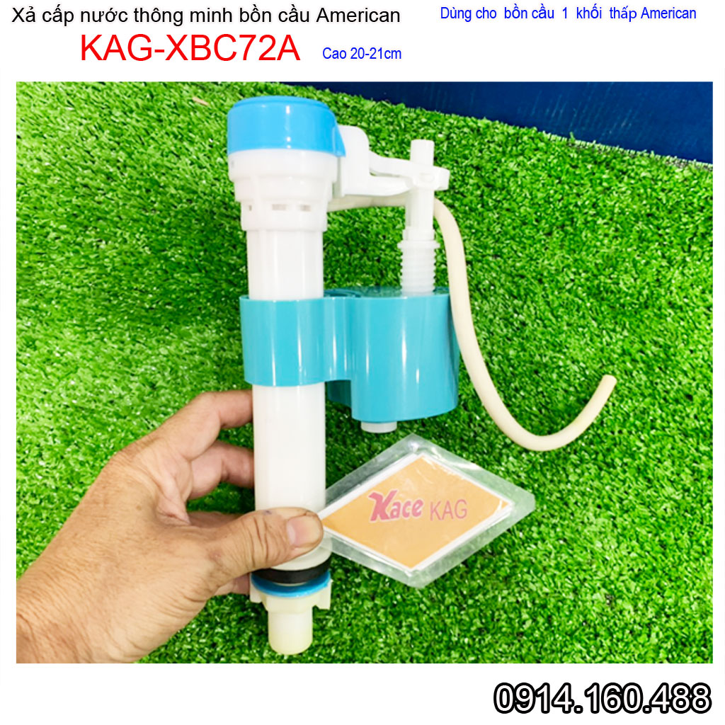 Cụm phao cấp nước bồn cầu KAG-XBC72A cao 21cm, cột cấp nước cho xí bệt 1 khối thấp nhựa 100% lắp vừa 99% các loại