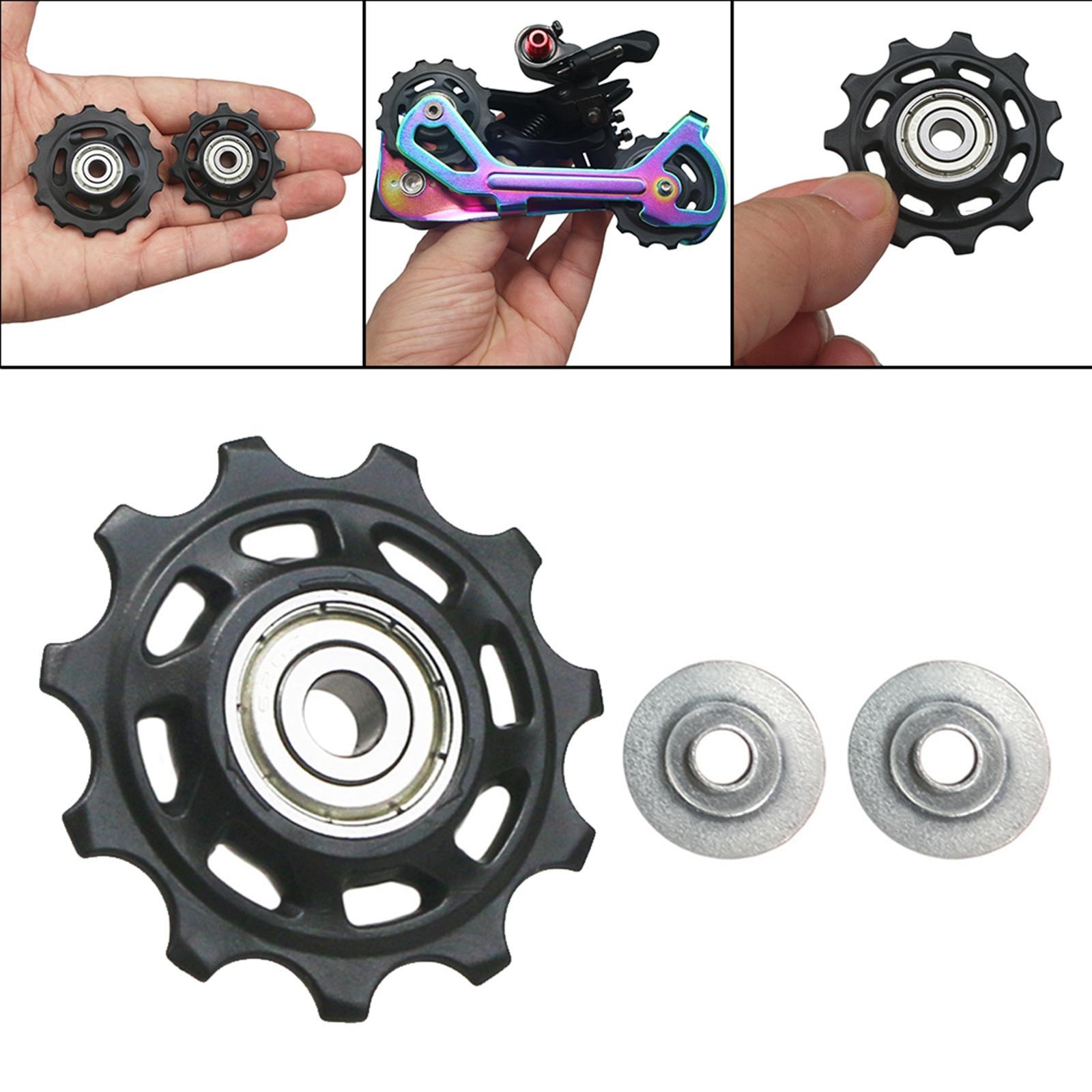 2x  Rear Derailleur Pulley Aluminum Alloy Replacement Parts Sealed Bearing Jockey   Roller