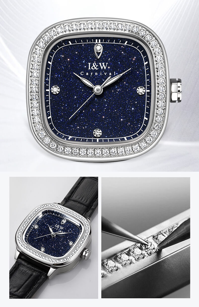 Đồng hồ nữ chính hãng I&amp;W CARNIVAL IW632L-1 Kính sapphire ,chống xước ,Chống nước 30m ,Bảo hành 24 tháng,Máy điện tử(Pin),dây da cao cấp, thiết kế đơn giản dễ đeo