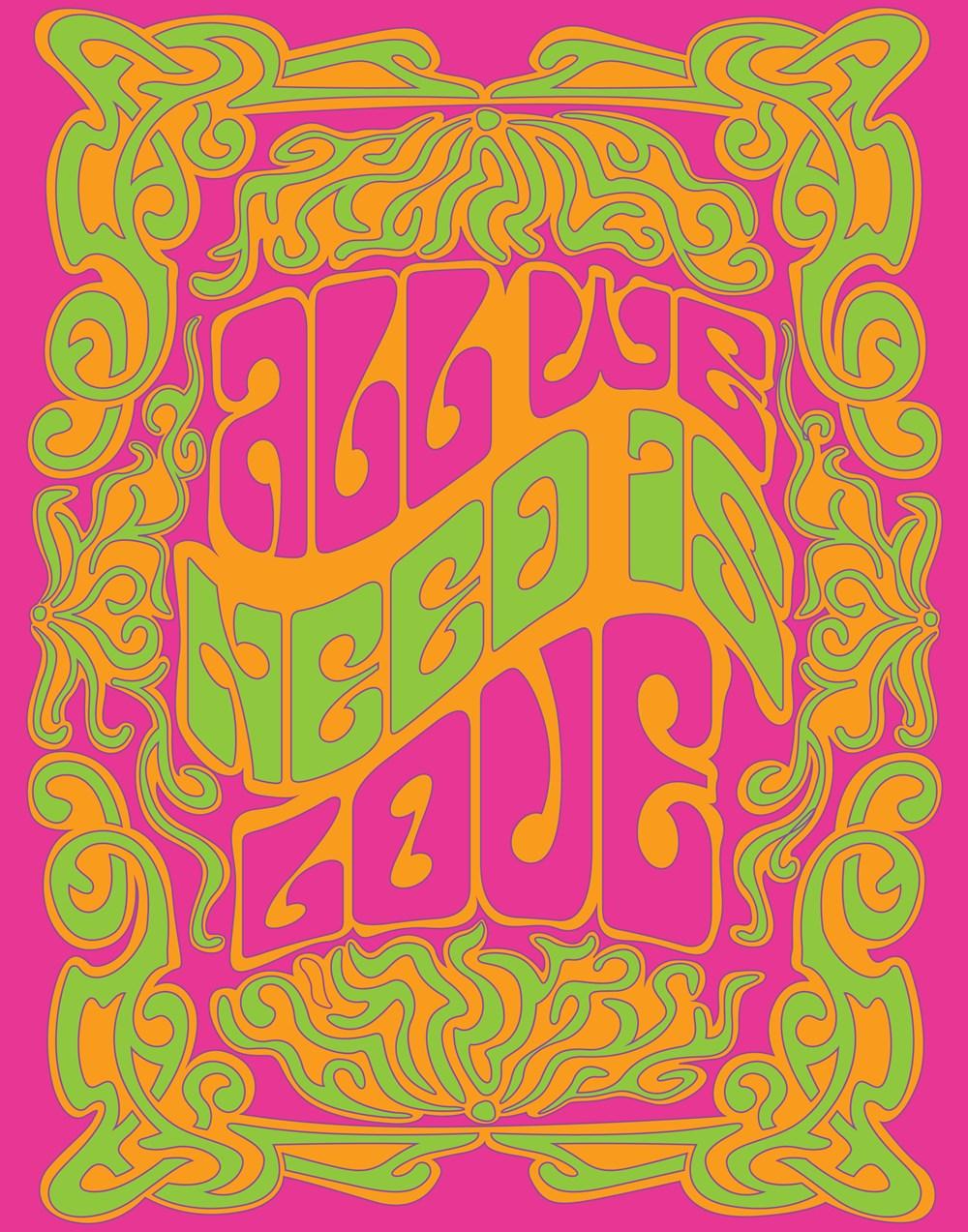 Sách - Hippy & Trippy Art - 14 Black Light Posters by Editors of Epic Ink (UK edition, Paperback)