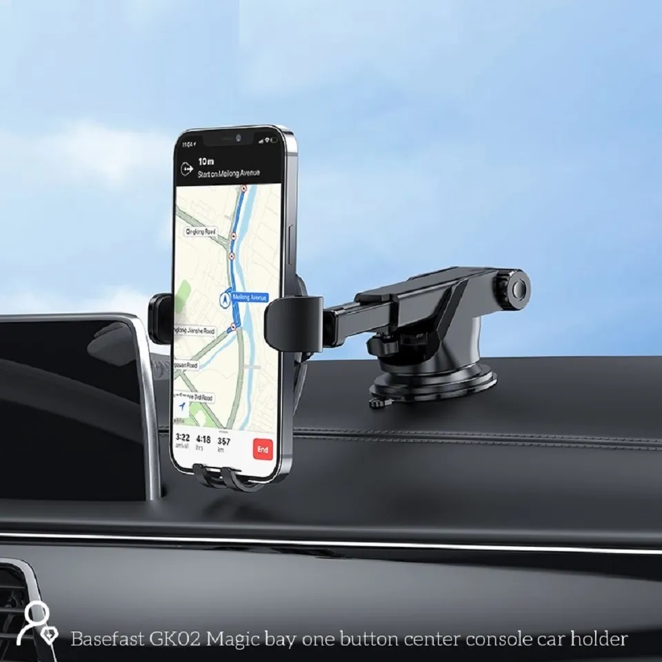 Giá đỡ điện thoại kẹp trên Taplo kính chắn gió trên ô tô Basefast GK02 -Hàng Chính Hãng