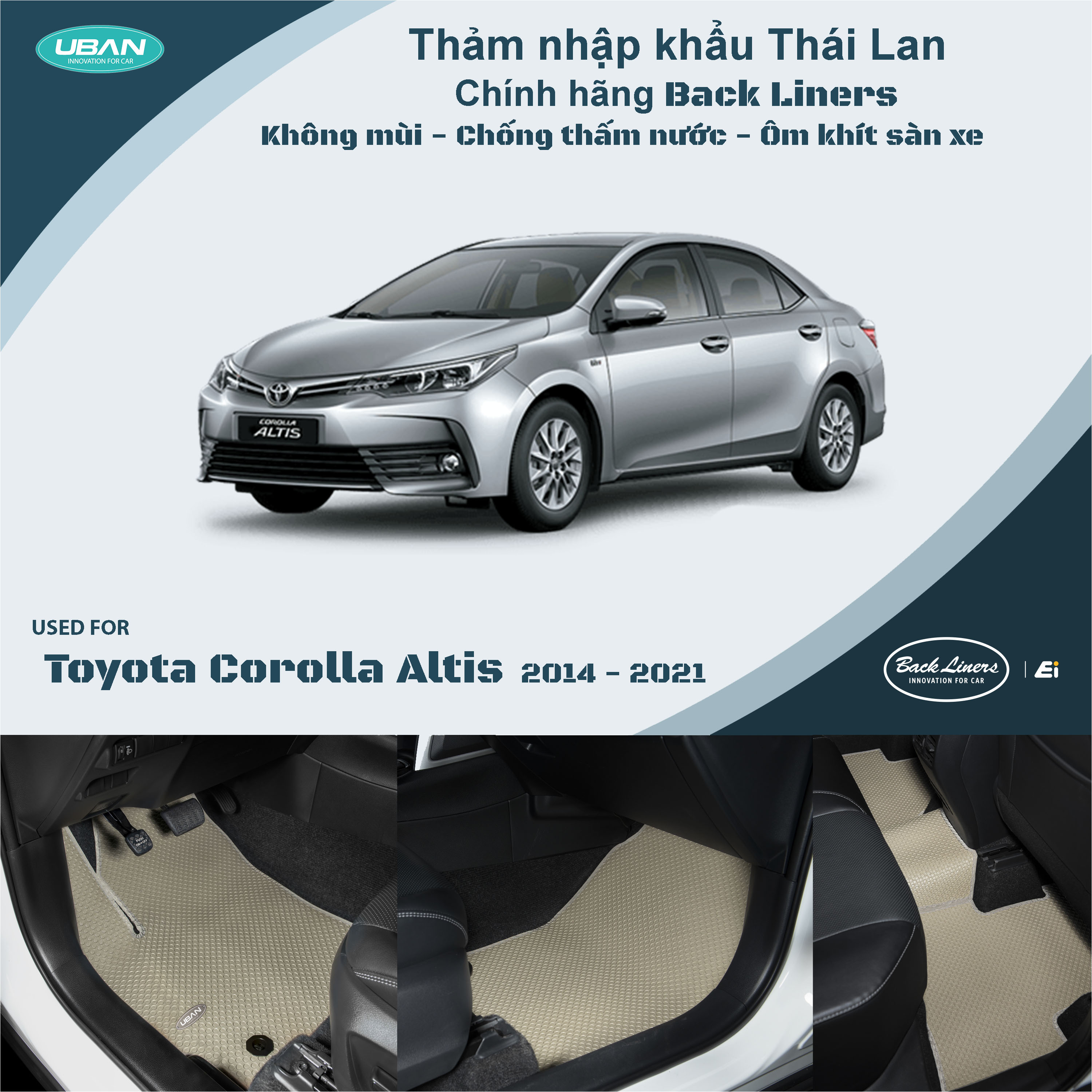 Thảm lót sàn ô tô UBAN cho xe Toyota Corolla Altis - Nhập khẩu Thái Lan