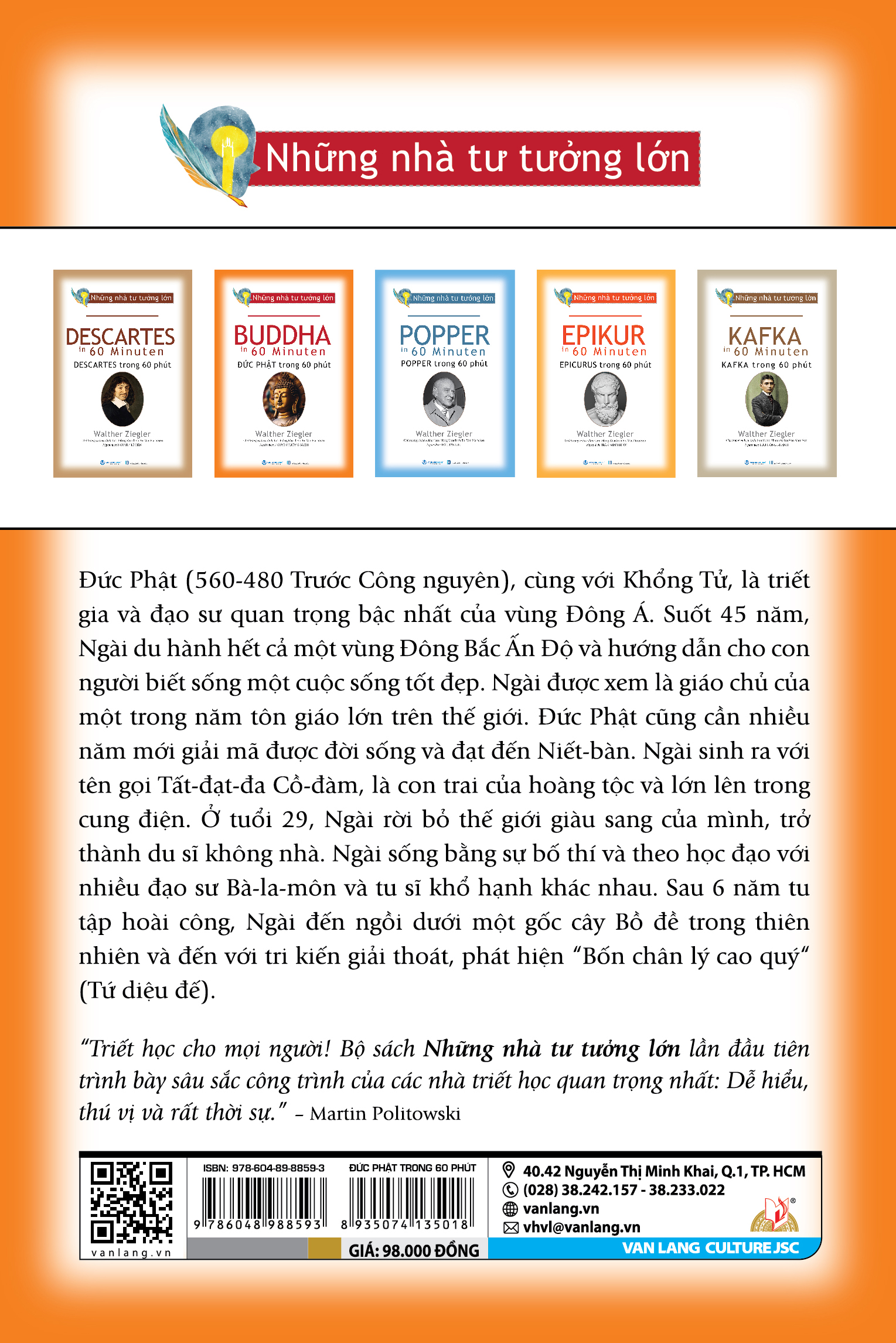 Những Nhà Tư Tưởng Lớn - Buddha Đức Phật Trong 60 Phút - Vanlangbooks