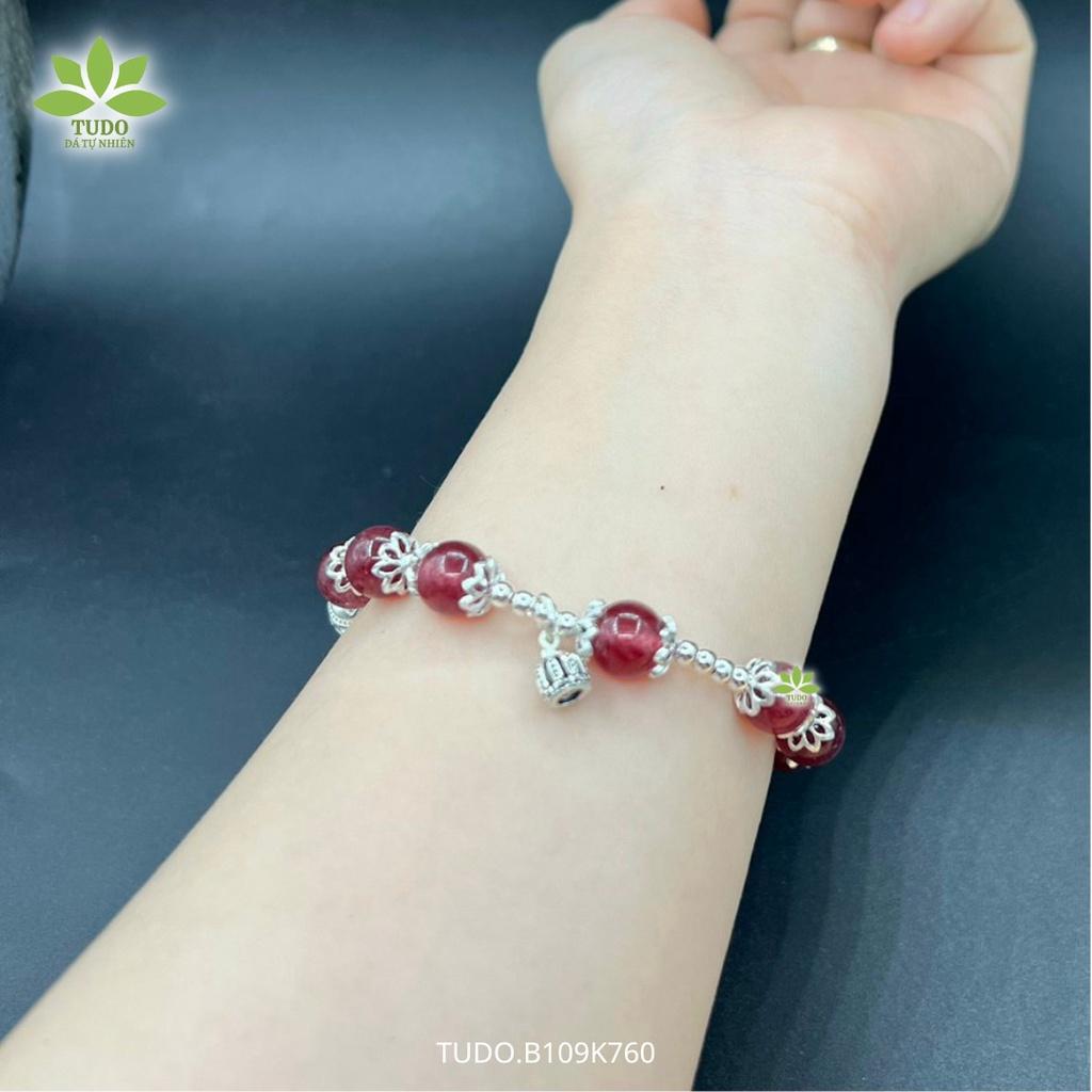 Vòng Tay Nữ Đẹp - Vòng Phong Thủy Mệnh Hỏa Thổ TUDO B109K760 VCBTADH Charm Bạc Vương Miện