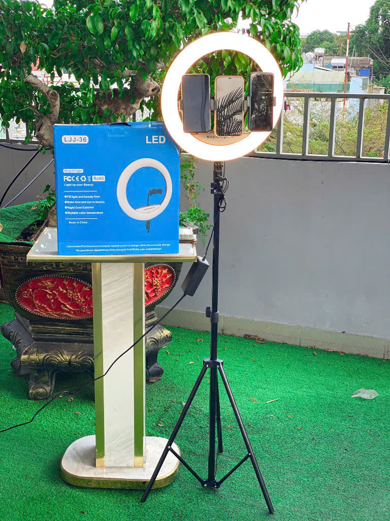 Bộ đèn livestream bán hàng HLJJ36  36CM có remote đèn 3 màu chuyên dụng cho tiktok  bigo livestream- quay vlog giá rẻ hàng nhập khẩu