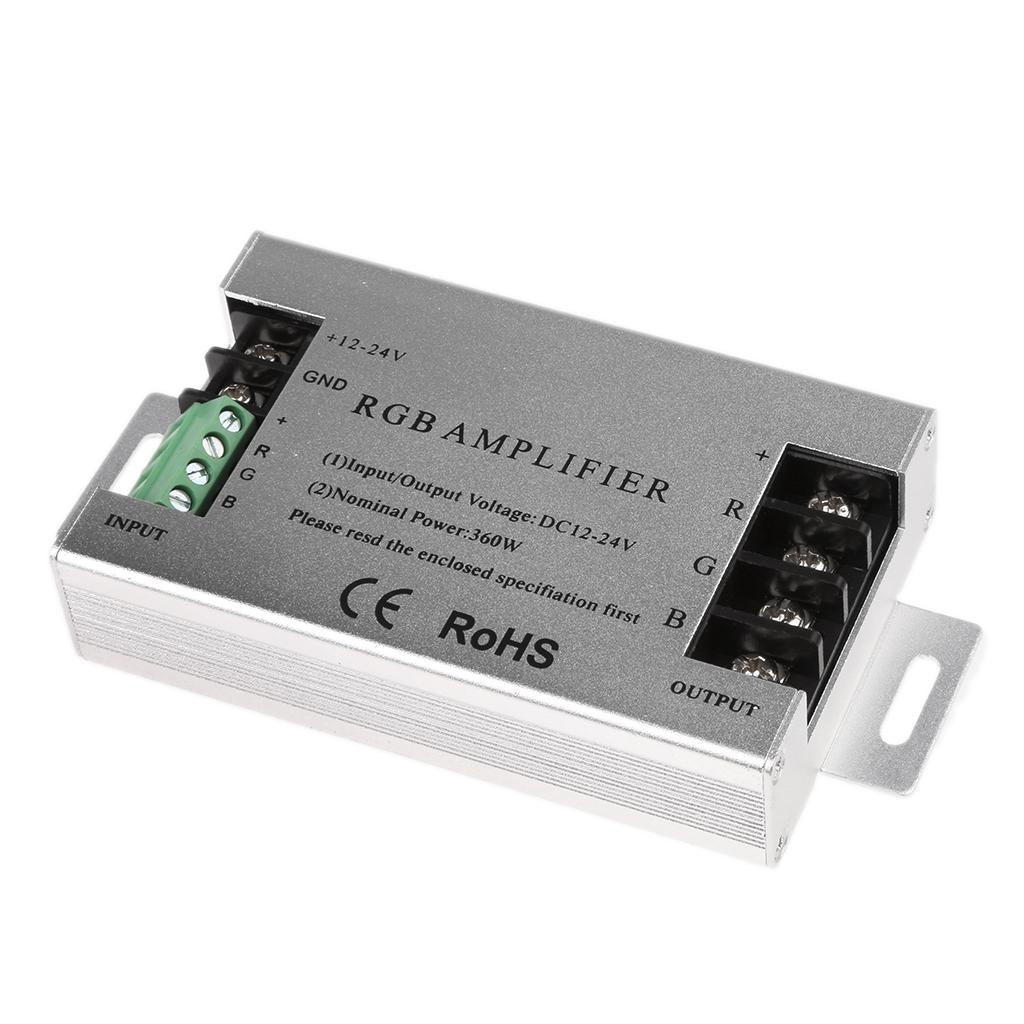 DC12V-24V 30A RGB Amplifier Controller Aluminum Data Repeater For LED Lighting
