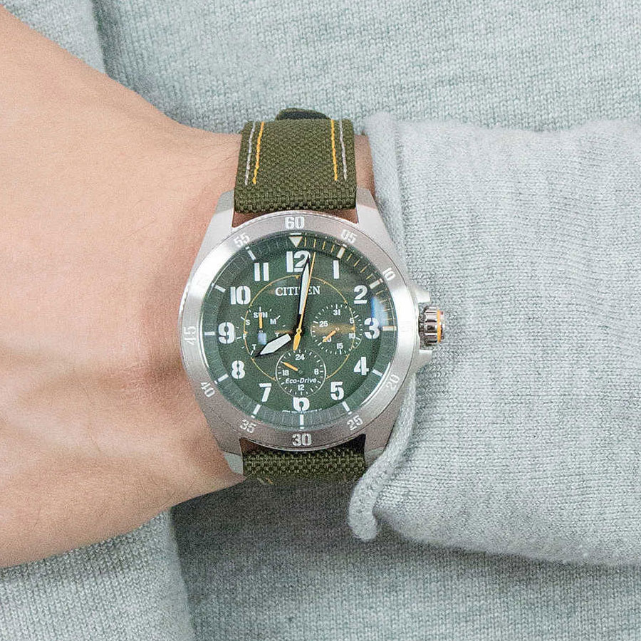 Đồng Hồ Nam Citizen Dây Vải Nato BU2030-09W - Mặt Xanh