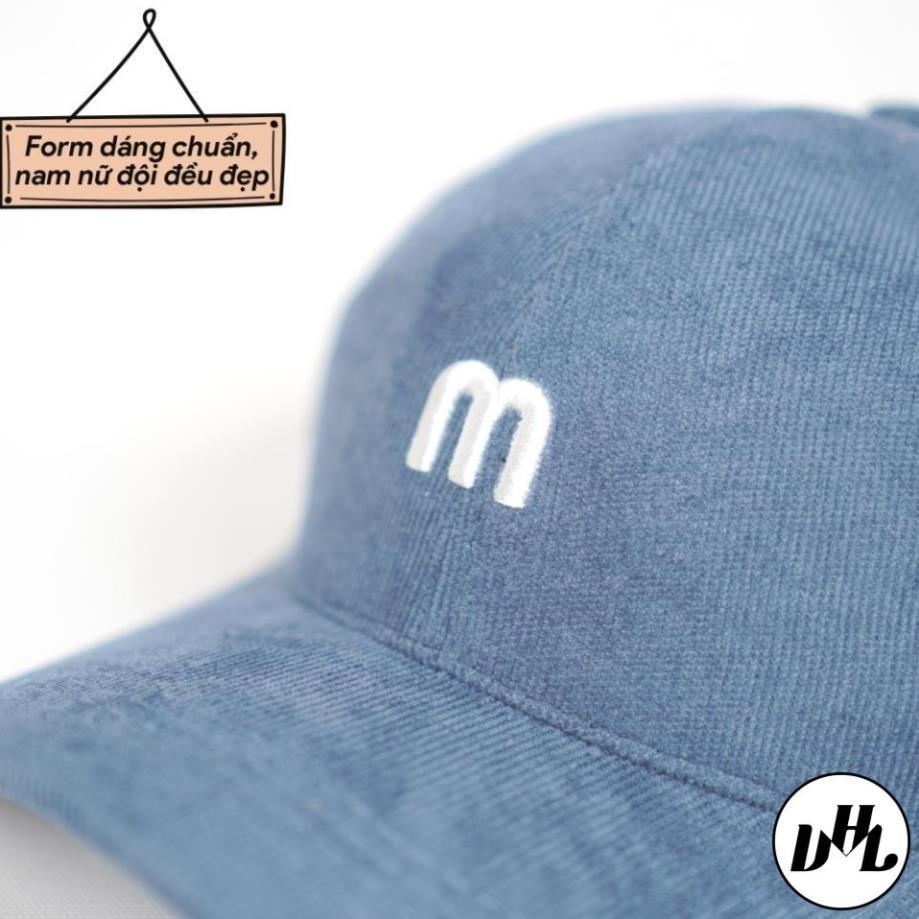Mũ lưỡi trai ️ Nón kết nhung thêu chữ M phong cách Ulzzang form unisex nam nữ N11