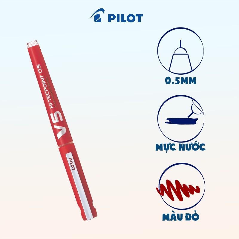 Bút mực nước Pilot Hi-tech V5 Cartridge System mực Xanh, đỏ, đen BXC-V5-L-BGD