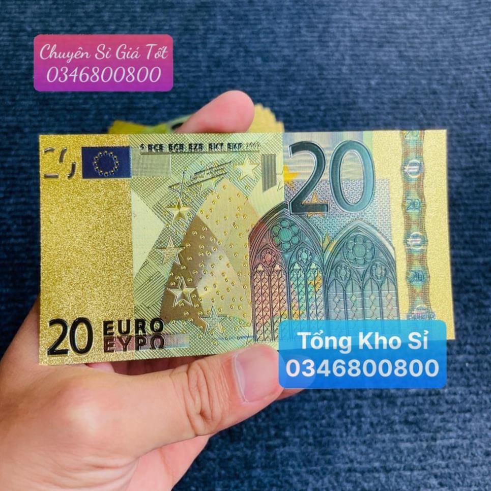 Tờ Tiền Kỉ Niệm 20 EURO Plastic Mạ Vàng Lì Xì Tết May Mắn