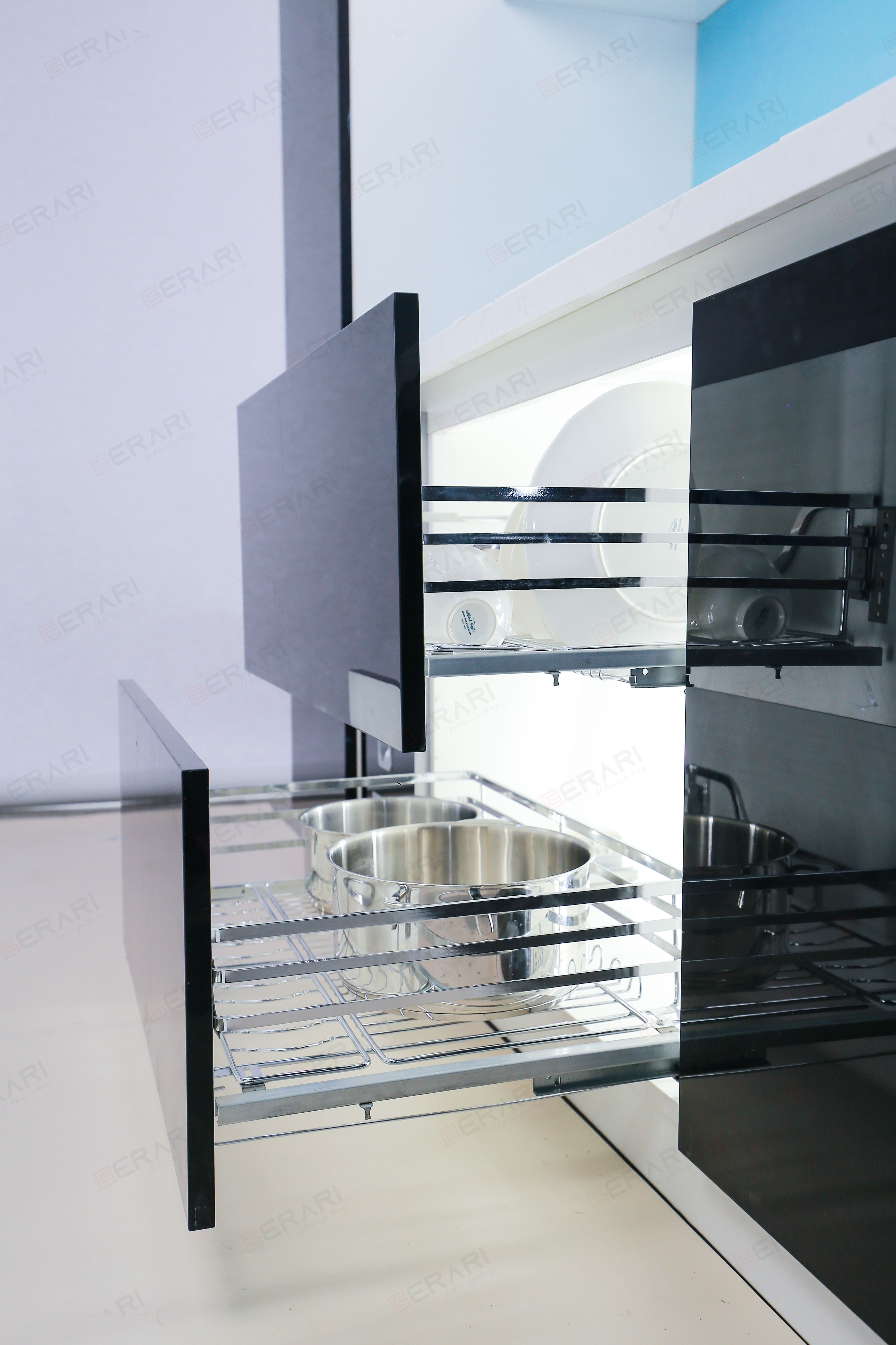 Giá đựng xoong nồi bát đĩa 1 tầng bằng inox