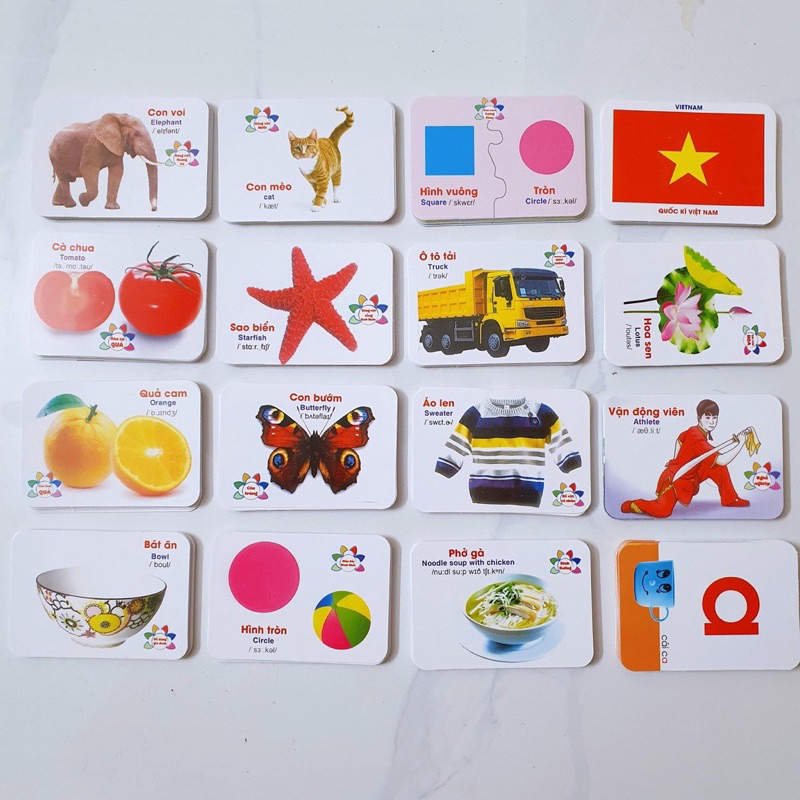 Flashcard - Thẻ Học Thông Minh 16 Chủ Đề 416 Thẻ (Song Ngữ Anh Việt)