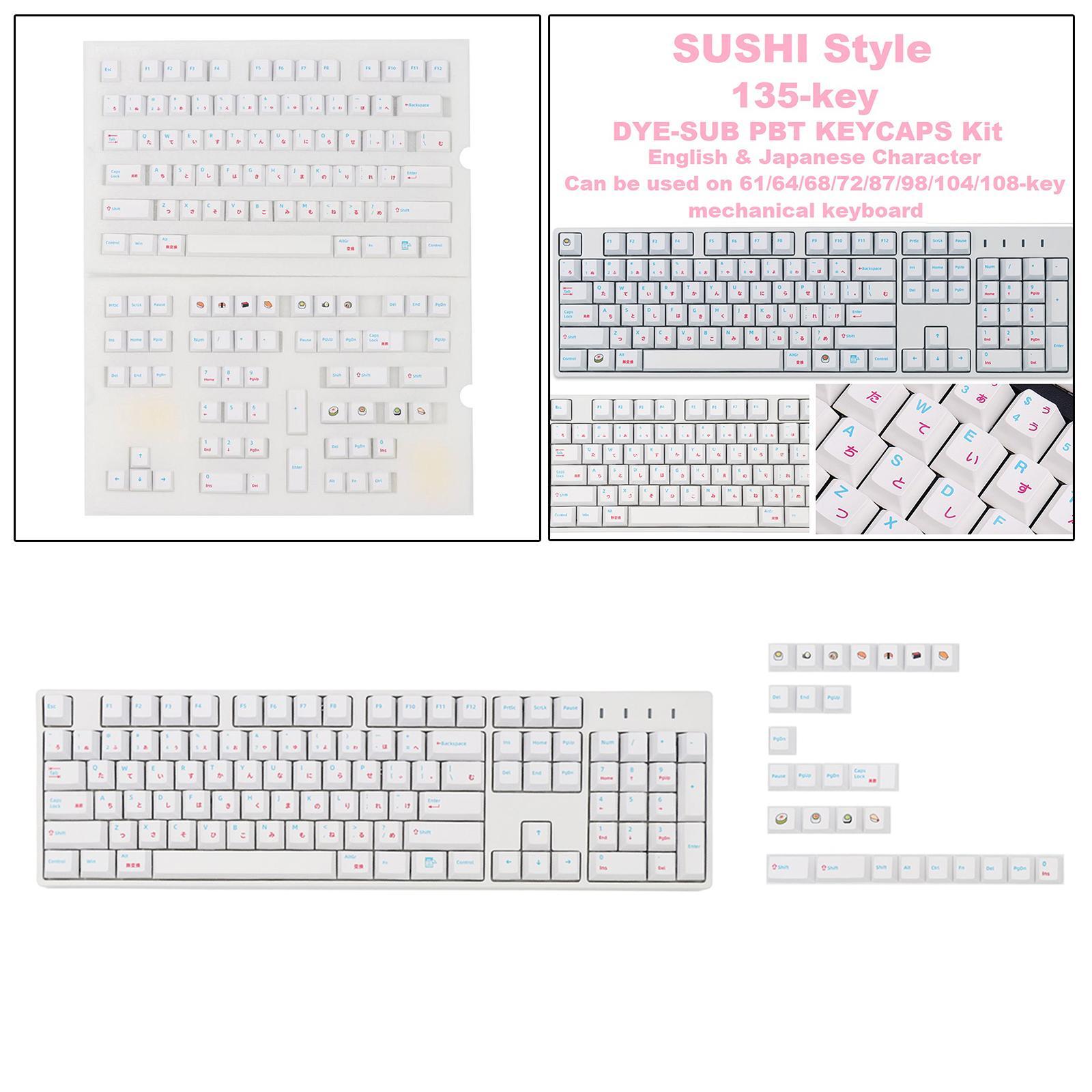 135 Keys Keycaps Japanese Sushi Keycaps Set DIY for Cherry Keyboard