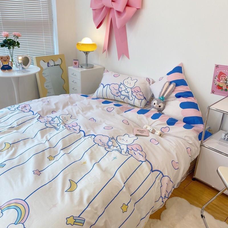 Set Cotton Living Hàng Nhập Khẩu Cao Cấp 4 Món Thỏ Mây