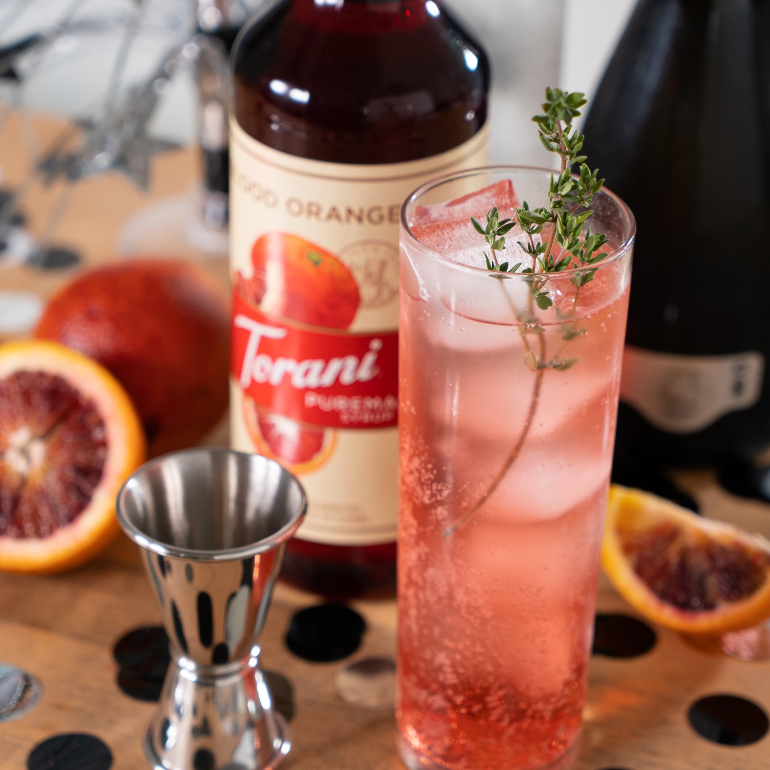 Sirô Pha Chế Hương Vị Cam Đỏ Torani Puremade Blood Orange Syrup 750ml Mỹ