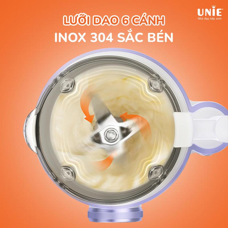 Máy làm sữa hạt Unie chính hãng UMB08, công suất 600W, máy sữa hạt dung tích 600ml, 5 chức năng xay nấu tiện lợi, xay nhuyễn mịn mọi thực phẩm, vệ sinh dễ dàng, chất liệu an toàn sức khỏe