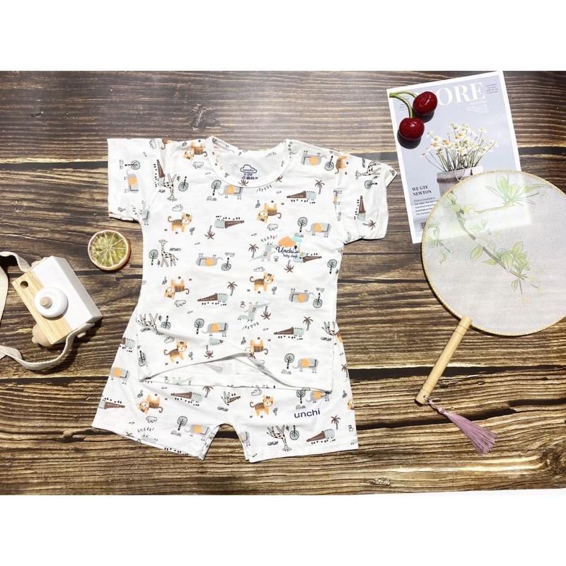 Bộ Cộc Tay UC Chất Peptit loại 1 Khuy Cài Vai Cho Bé từ sơ sinh đến 16kg