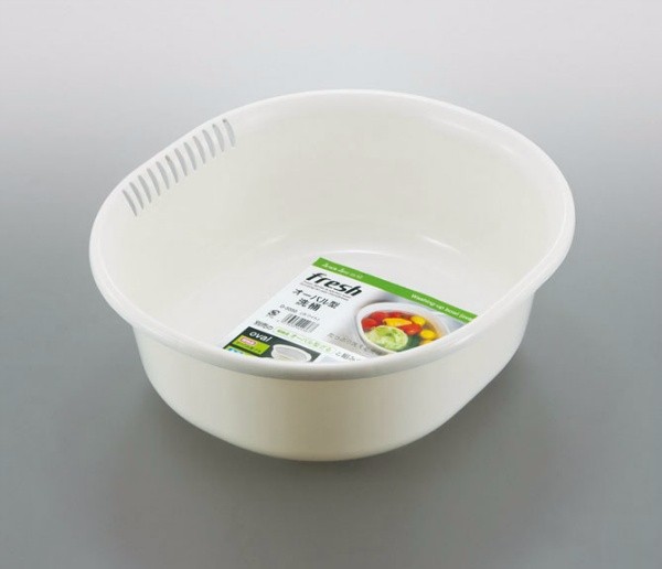 Bộ 01chậu & 01rổ nhựa Oval Sanada Seiko 5.3L cao cấp có tay cầm tiện dụng - Hàng nội địa Nhật Bản.