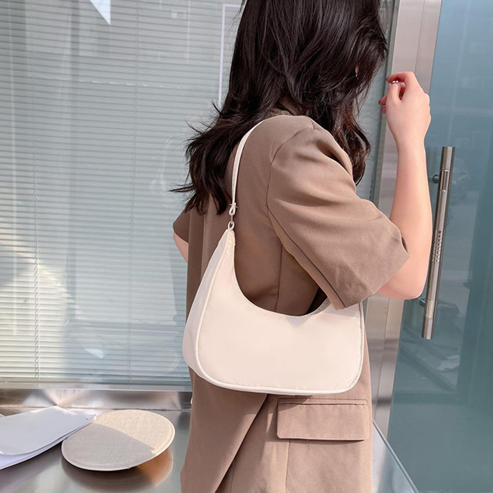 Women Girls Dumpling Bun Beach Underarm Bags Wallet Travel Bag Nylon Shoulder Bag,