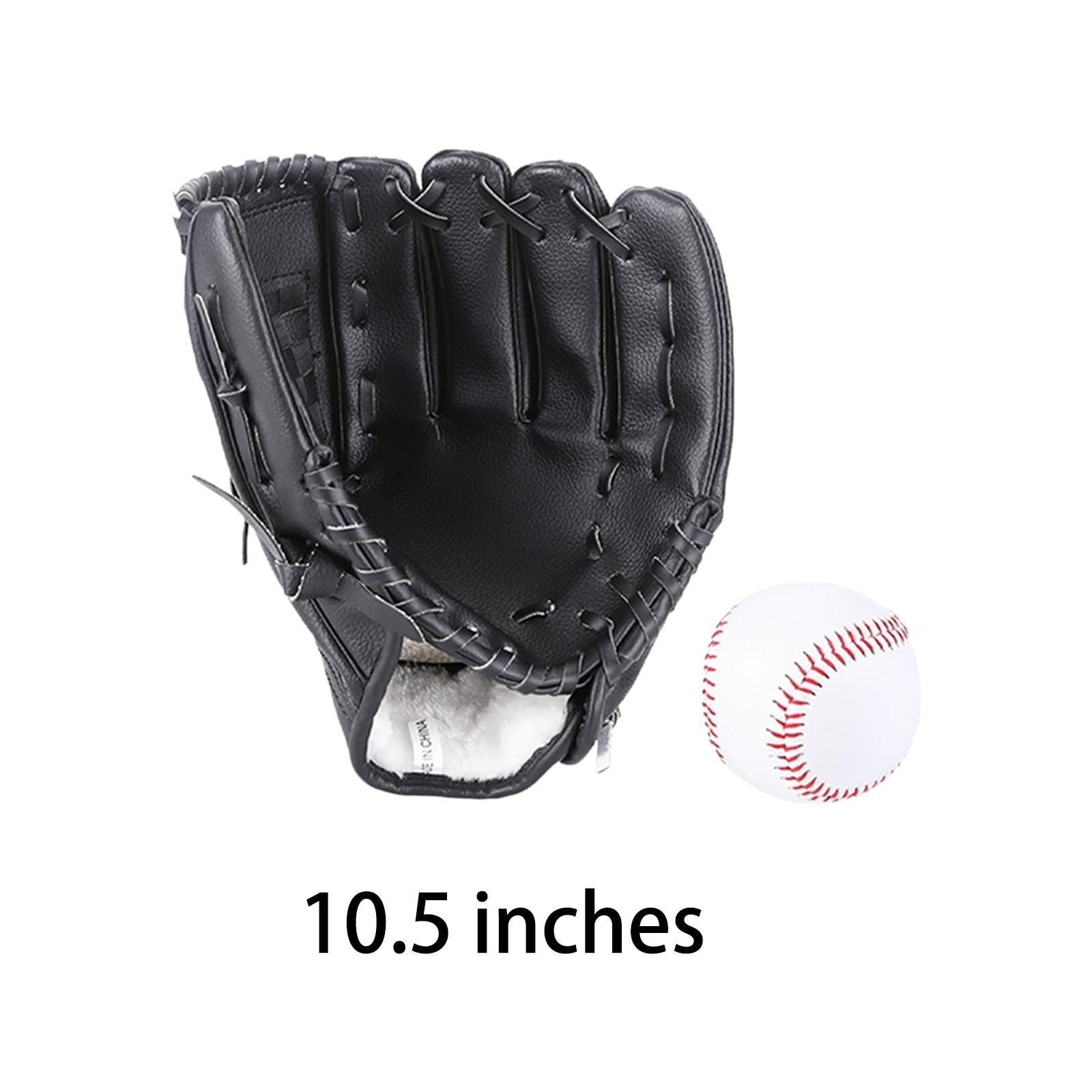Baseball Fielding Glove and Ball Left Hand Glove Sports Batting Glove Wear Resistant Thickening Durable for Beginner or General Competition