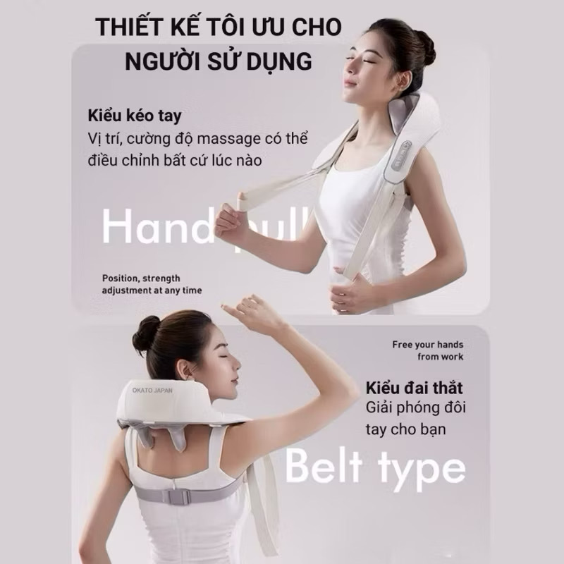 Máy Massage Cổ Vai Gáy RL-20, Con Lăn Silicon Không Gây Đau - Đai Massage Đa Năng Mô Phỏng Kỹ Thuật Massage Số 8