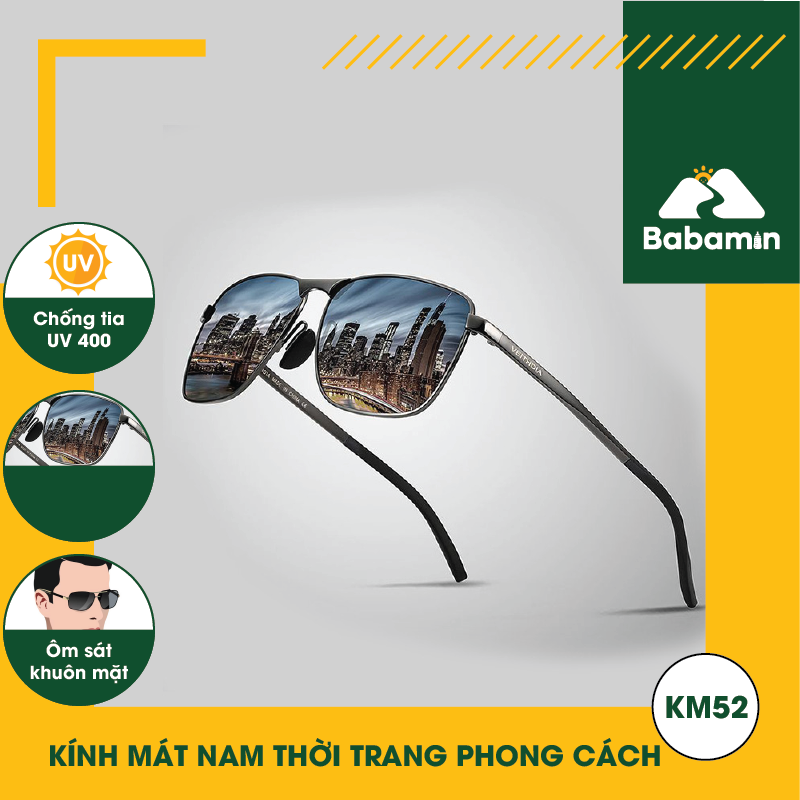 Kính Mát Nam Cao Cấp, Chống Tia UV, Độ Nét Cao Thời Trang - Babamin - KM52