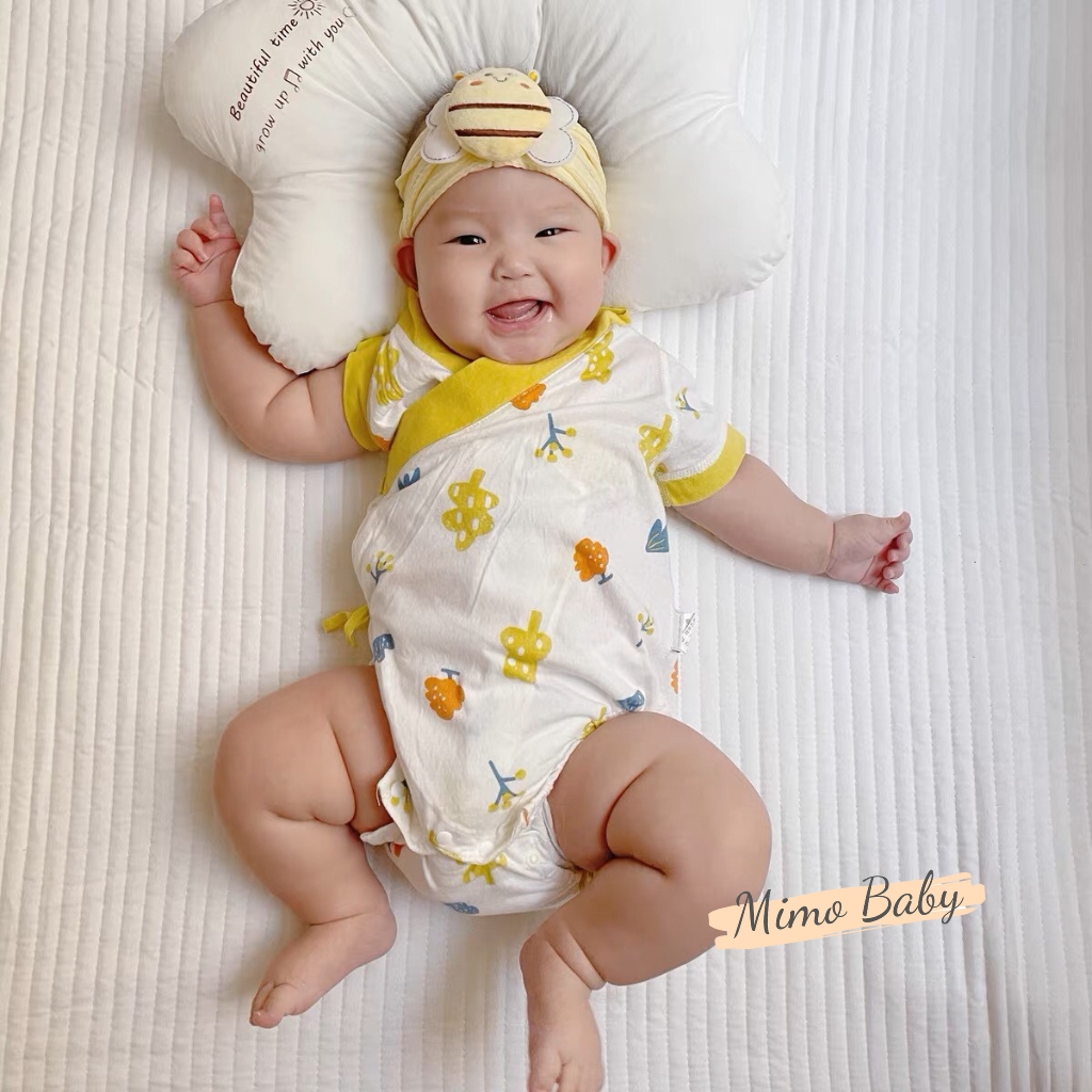 Băng đô thun gân bản to đính ong vàng đáng yêu cho bé BD77 Mimo Baby