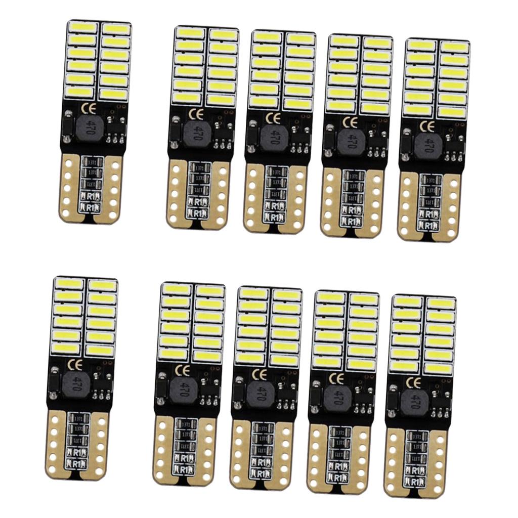 10 Pieces Canbus Error Free T10 4014 24SMD Car Wedge Light Bulbs Corner Light