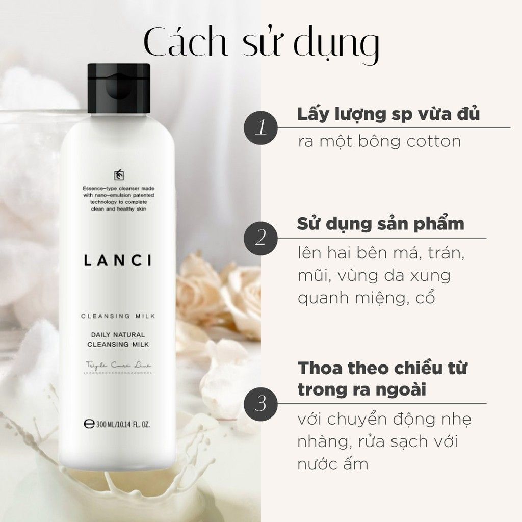 Sữa Tẩy Trang Lanci Daily Natural Cleansing Milk Hàn Quốc  100ml