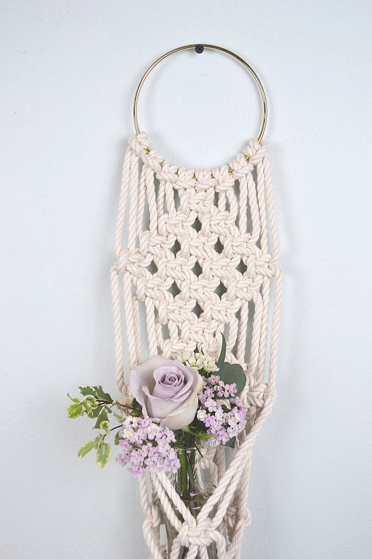 Dây tết macrame treo tường trang trí chậu cây cảnh DCM001