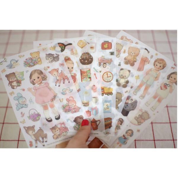 Bộ 6 Tấm Sticker Trang Trí Búp Bê Baby Doll