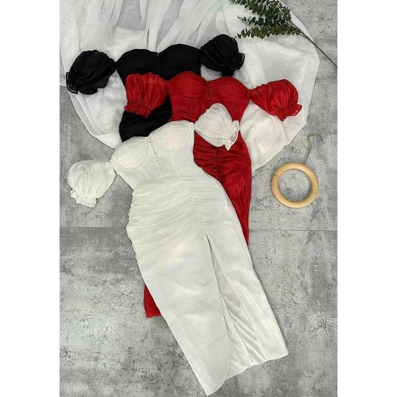 Đầm body cúp ngực trễ vai