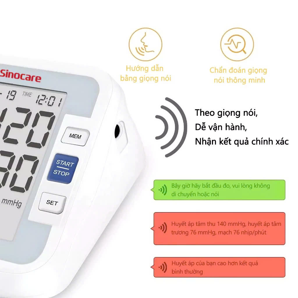 Máy Đo Huyếjt Áp Sinocare Bắp Tay Loại Tốt – Hướng Dẫn Sử Dụng Bằng Giọng Nói Tiếng Việt, đèn ngủ