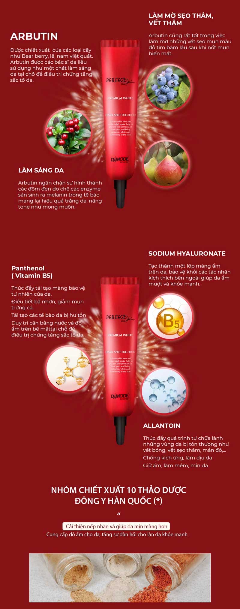 Tinh chất xóa thâm sạm nám đốm nâu DARK SPOT DAMODE chai 15ml