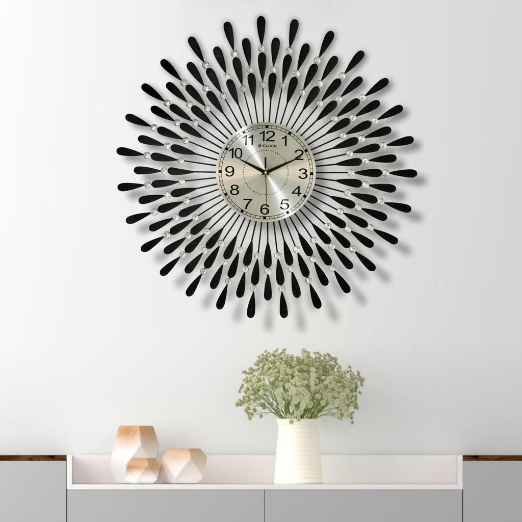 Đồng hồ treo tường GCLOCK loại to KT 750mm cao cấp làm từ kim loại sơn tĩnh điện chạy máy kim trôi chuẩn
