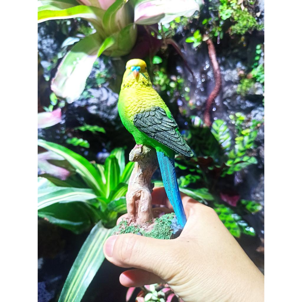Mô hình chim vẹt - trang trí lũa bể cá- bán cạn, terrarium - mô hình trang trí tiểu cảnh-shopleo