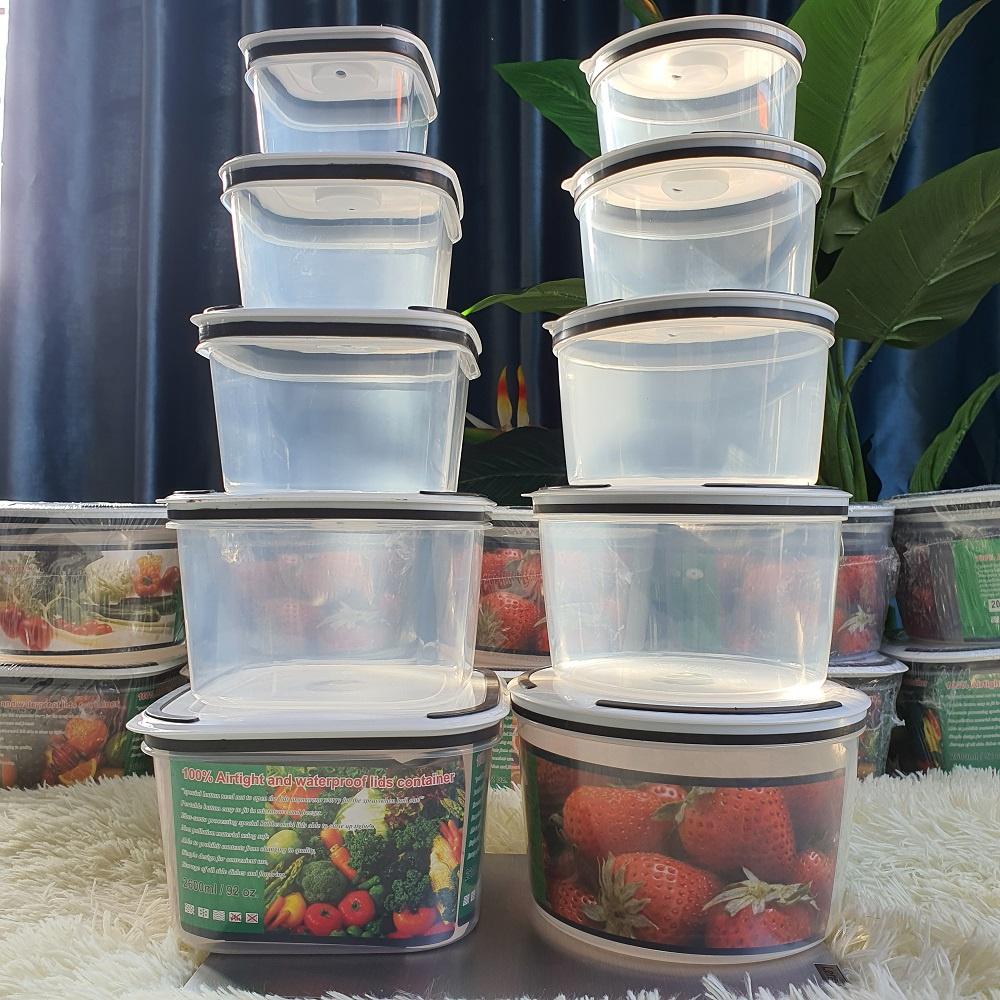 Combo 10 HỘP ĐỰNG THỰC PHẨM 5 VUÔNG 5 VUÔNG NHIỀU KÍCH CỠ SIÊU TIỆN DỤNG Trữ đông thức ăn - Sử dụng lò vi sóng