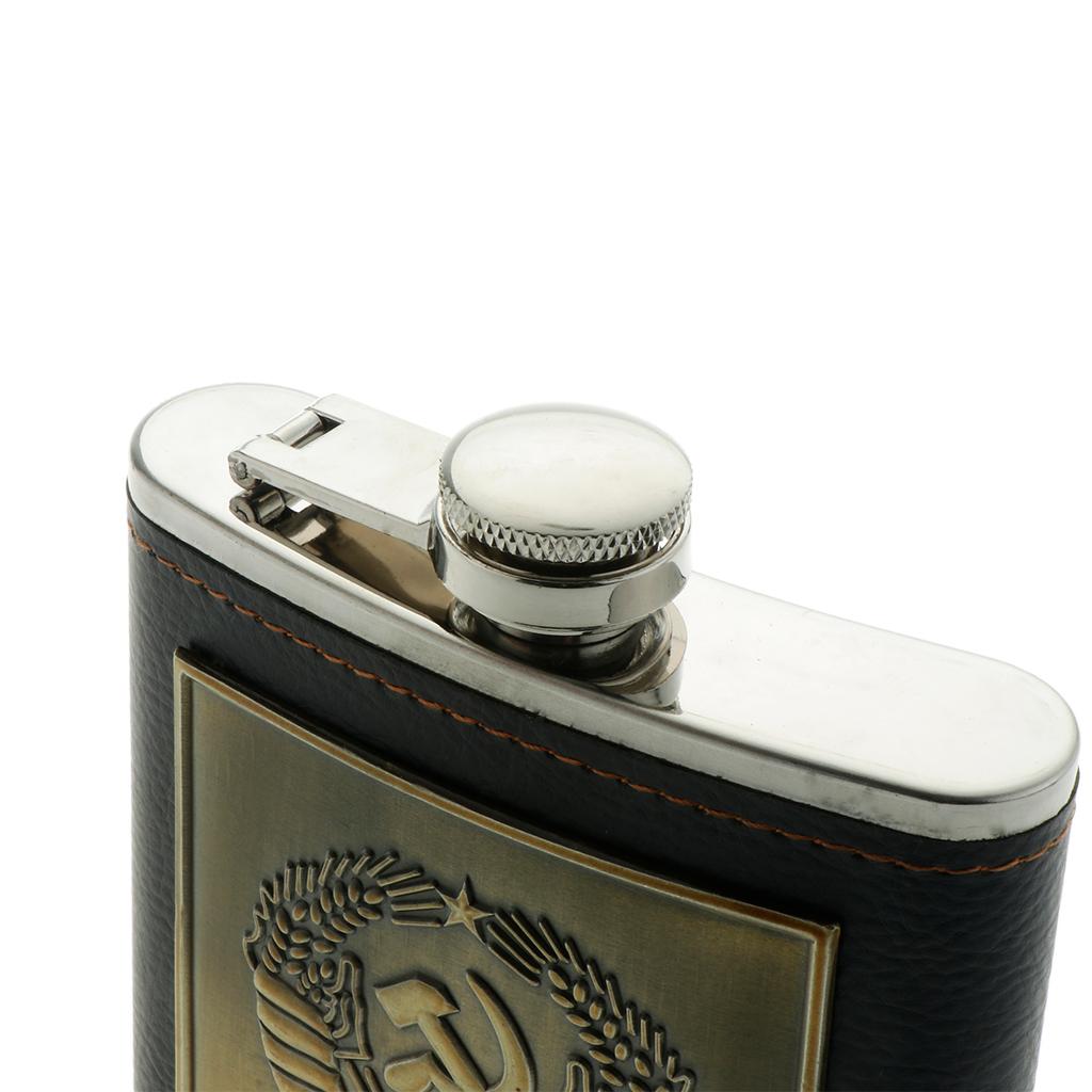 Russia High Grade Hip Flask 230ml/8oz Stainless Steel Flagon Whiskey Bottle